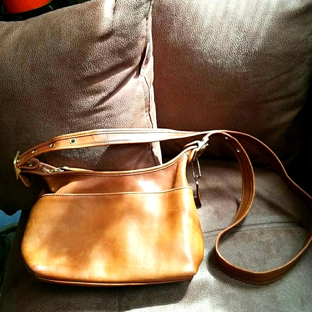 Vintage brown Coach legacy pocket hobo